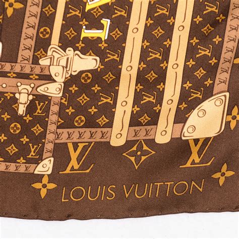 louis vuitton monogram trunks square scarf|louis vuitton signature scarf.